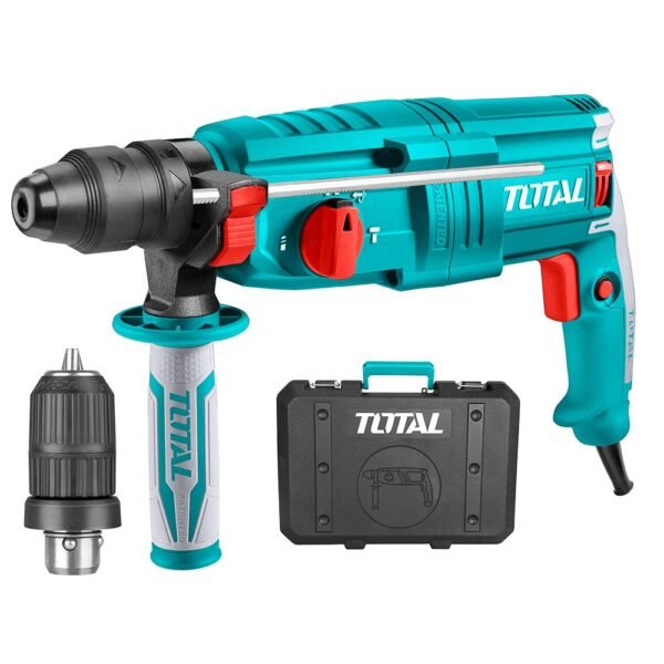TALADRO ROTOMARTILLO SDS PLUS 800W 120V CAJA PLASTICA INCLUYE MANDRIL (3) BROCAS (2) CINCELES TOTAL (UTH308268-2)