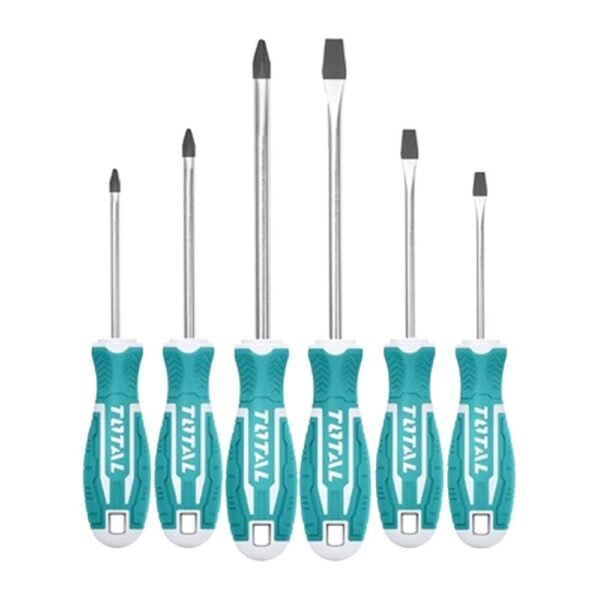 JUEGO DESTORNILLADORES X 6 PCS CROMO VANADIUM PUNTA IMANTADA TOTAL (THT250606)