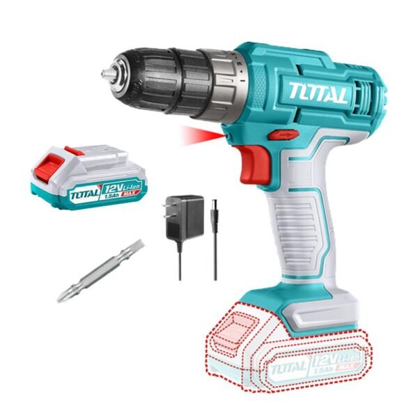TALADRO INALAMBRICO 1/32-3/8 12V 20 NM INCLUYE 1 BATERIA DE 1.5AH SUPER TOTAL (UTDLI1218)