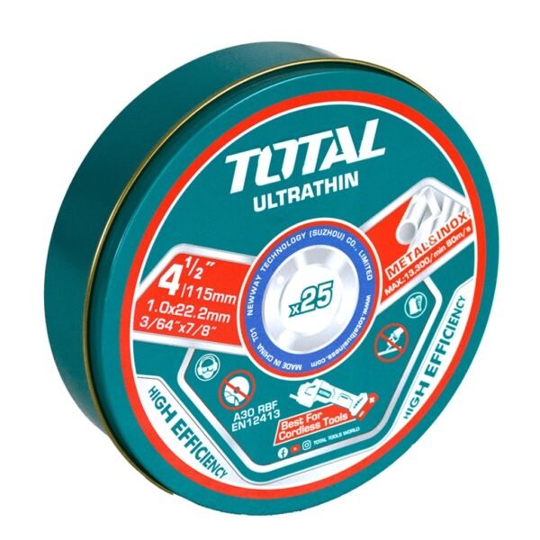 DISCO CORTE METAL/ACERO INOXIDABLE 4 1/2" JUEGO X 25 PCS TOTAL (TAC11011525)