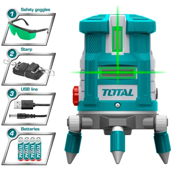 MEDIDOR DE DISTANCIAS LASER 30MTS INDUSTRIAL AUTONIVELANTE LASER VERDE TOTAL TLL305205