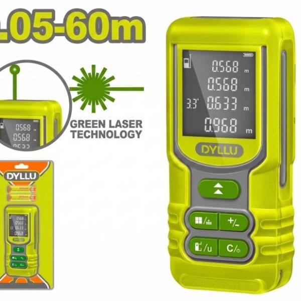 MEDIDOR DE DISTANCIA LASER 60M LUZ VERDE DYLLU (DTDL1526)